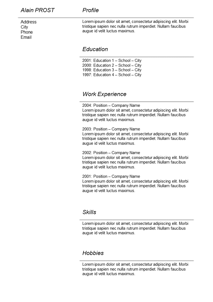 Resume Basic grey