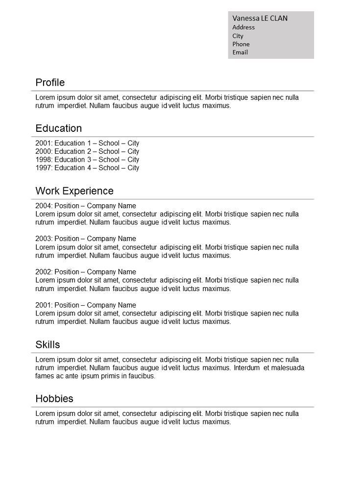 Resume  Standard