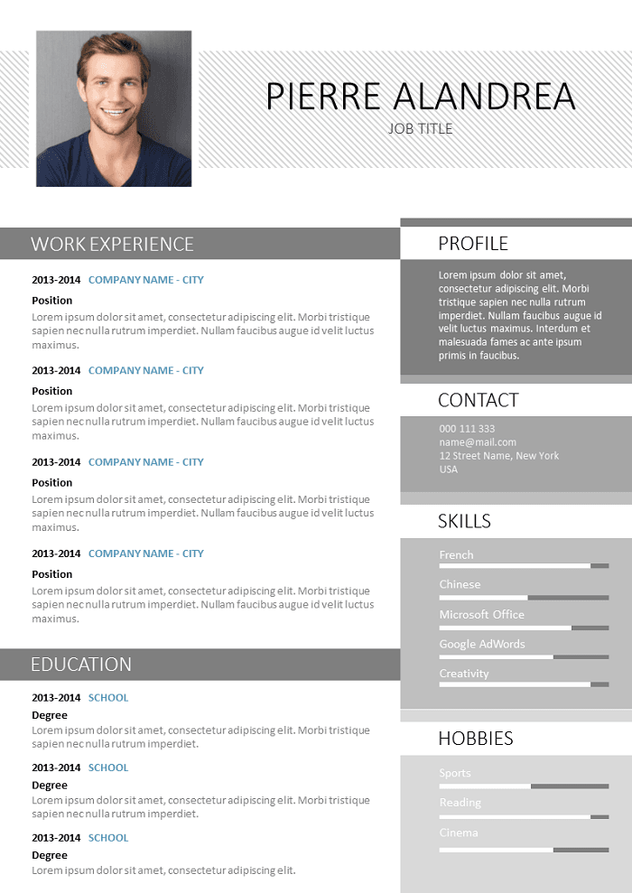 Resume Created with Photoshop