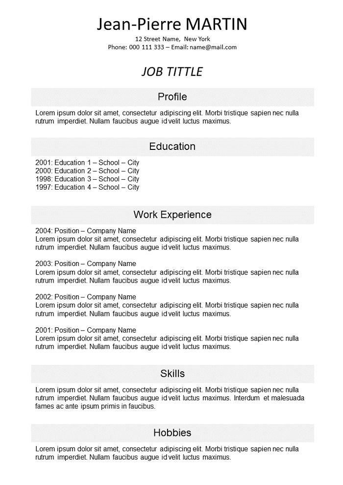 Resume On line