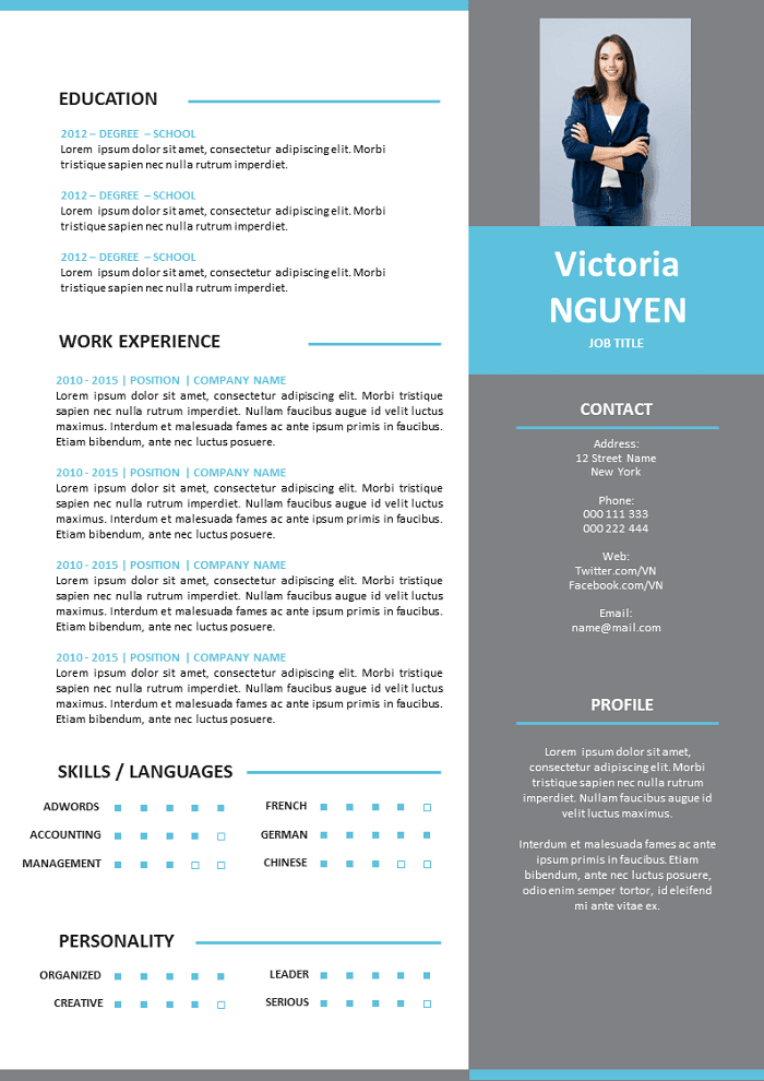 Modern grey Resume