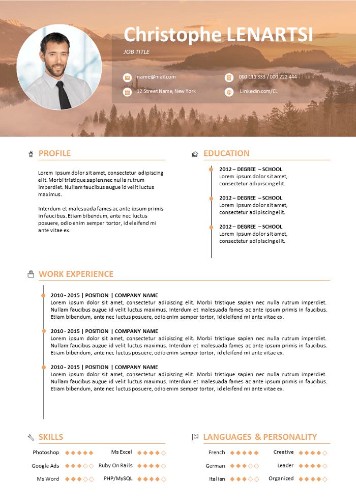 Modern with photo Resume