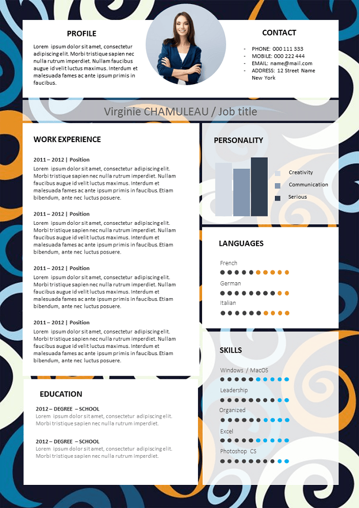 Plain coloured Resume