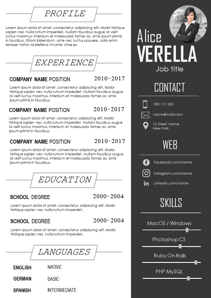  Plain and Bold REsume