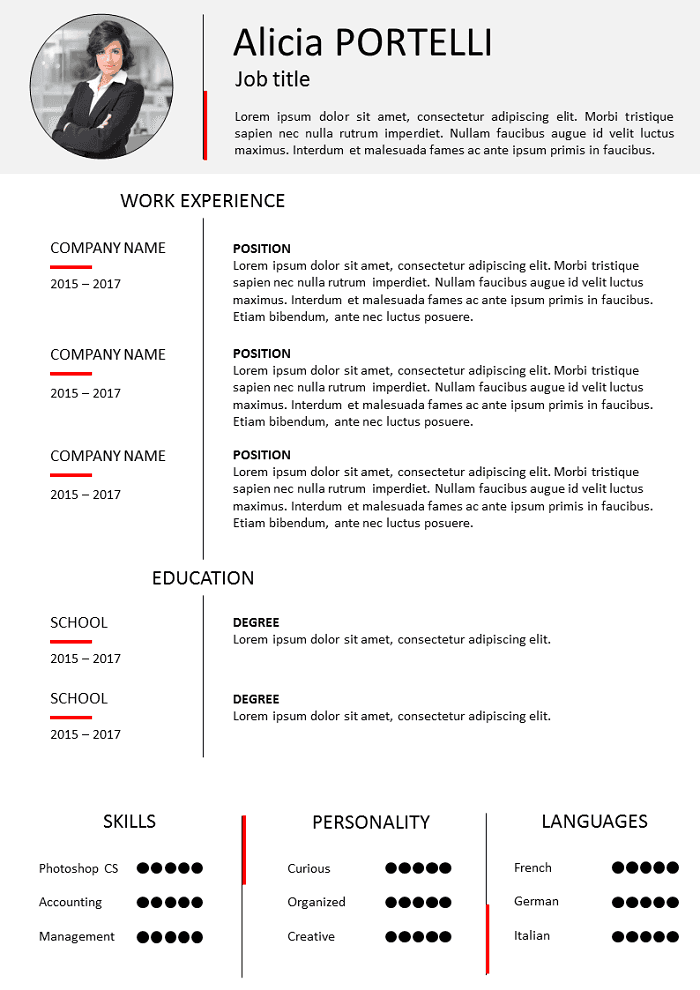  Sober and classic Resume