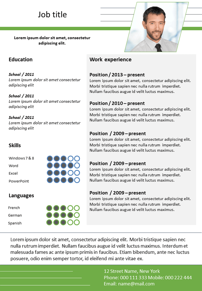 Resume Adjustable