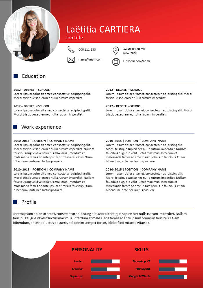 Dark and Red Resume