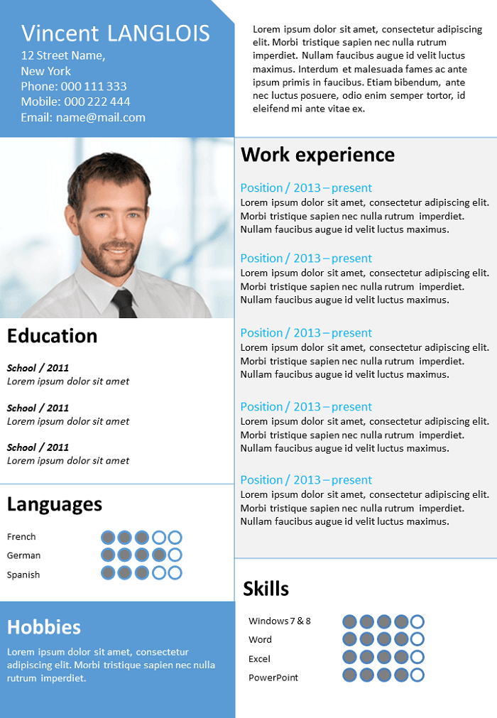 Resume Dynamic blue