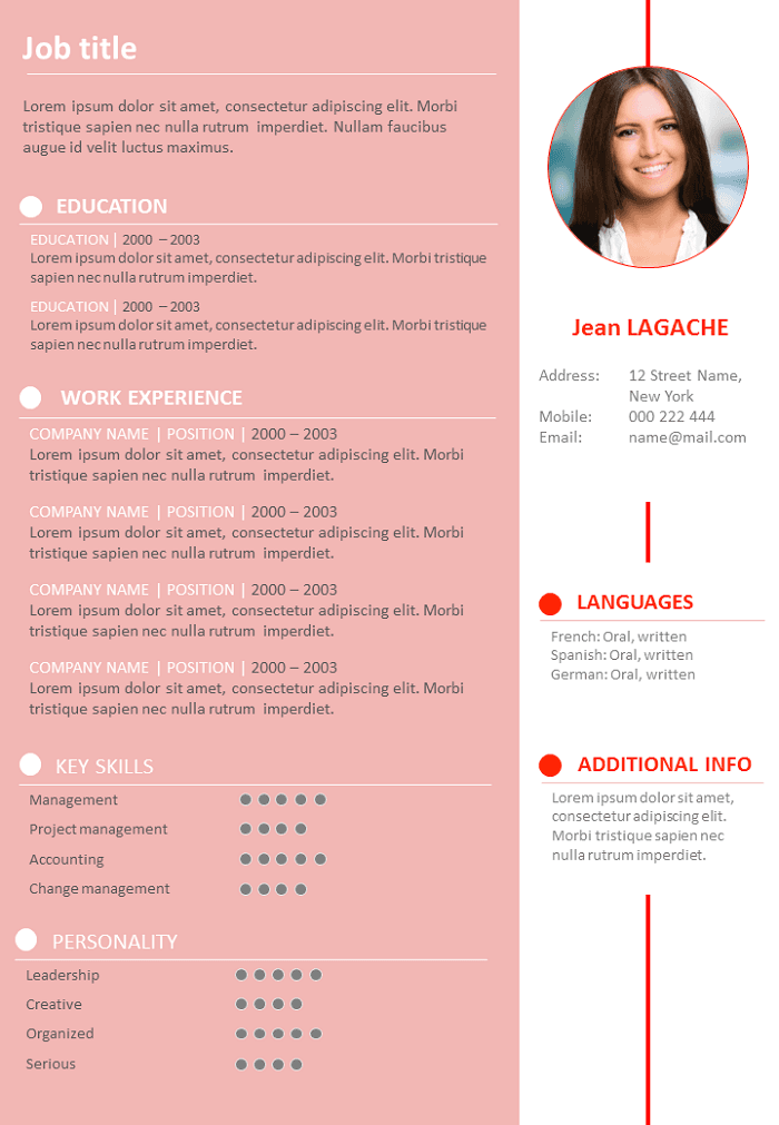 Free Resume Pink to Download