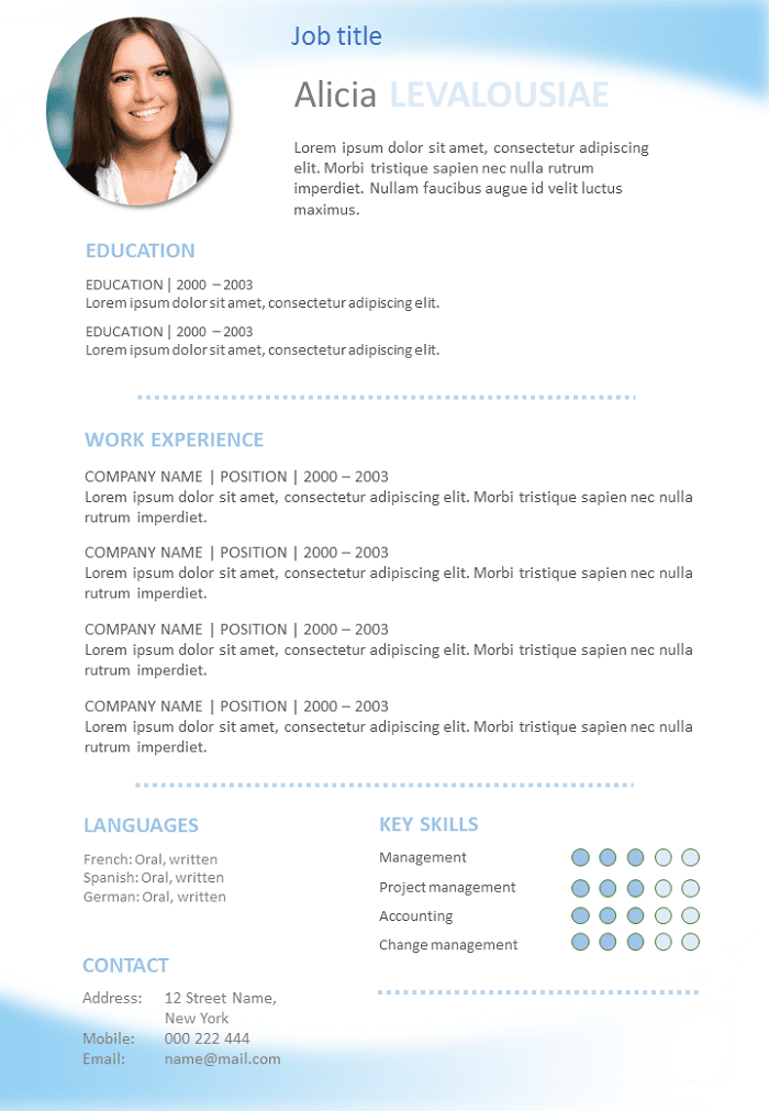 Resume Template Libreoffice