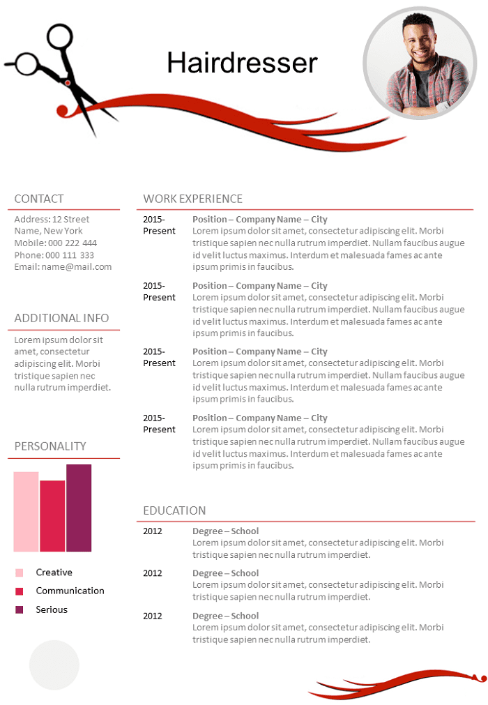 Hairdresser Resume Template