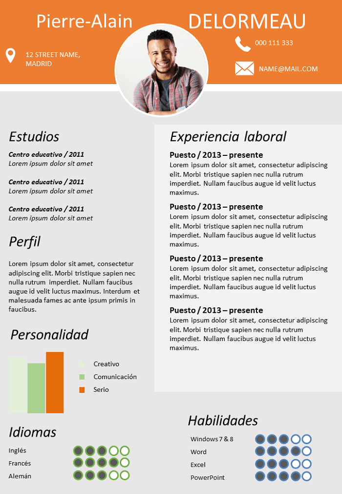 Modelo de CV Manager para Descargar : Libre