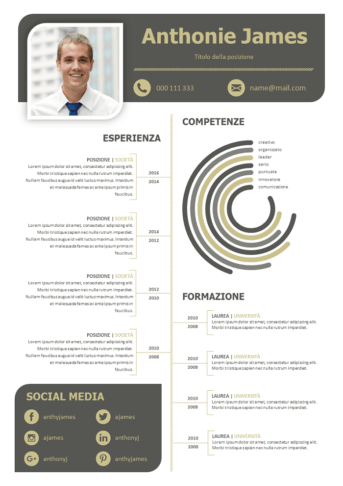 Modello CV Grafico Da Scaricare Gratuito Modello CV Grafico Da Scaricare Gratuito