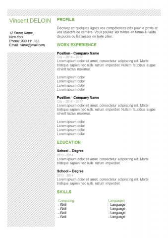 Resume  With grid