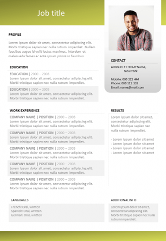 Resume Green and uncluttered