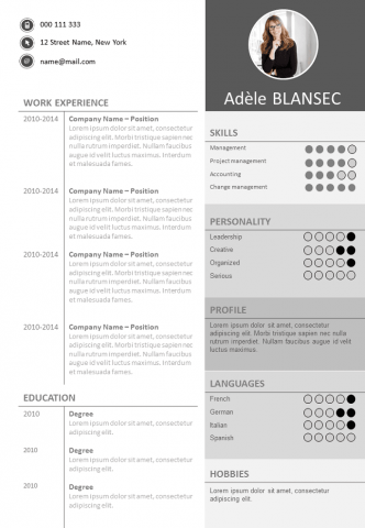 Resume / CV Shades of grey